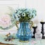 SOGA Blue Colored European Glass Home Decor Flower Vase with Two Metal Handle Carousel 4