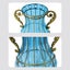 SOGA Blue Colored European Glass Home Decor Flower Vase with Two Metal Handle Carousel 6