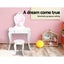 Keezi White Kids Vanity Dressing Table Stool Set Mirror Princess Children Makeup Carousel 3