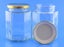 JARS - GLASS 300ml Hexagonal Jam with Lids x 12 Carousel 1