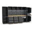 PRO SERIES 3718MM x 580MM x 2020MM BLACK WORKSHOP GARAGE STORAGE CABINET SET Carousel 3