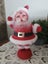 Genuine Vintage Flocked Santa 18cm #1 Carousel 1