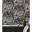 Wallpaper. Jungle Leaves - Charcoal & Grey. PTW. Carousel 6