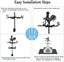 Weathercock Direction Indicator Metal wind vane Orchard Farm Weather Vane Blac Carousel 8