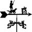 Weathercock - With Animal Silhouette Ornament Metal Weather Vane For Outdoor R Carousel 1