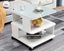 Modern Coffee Table Bedside Sofa End Table With Glass (White) Carousel 7
