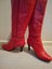 VERS CORTURE Red Leather Knee High Boots Size 38 Carousel 5