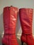 VERS CORTURE Red Leather Knee High Boots Size 38 Carousel 10