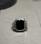 Vintage Art Deco Square Onyx Silver Ring (Adjustable) Carousel 2