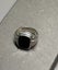 Vintage Art Deco Square Onyx Silver Ring (Adjustable) Carousel 4