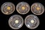 x5 Vintage Cristal d'Arques France Lead Crystal Coasters Embossed Floral Pattern Carousel 3