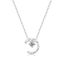 Moissanite Diamond Moon Pendant Sterling Silver Chain Necklace 18K Gold Plated Carousel 1