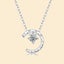 Moissanite Diamond Moon Pendant Sterling Silver Chain Necklace 18K Gold Plated Carousel 4