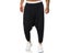Men's Linen Cross-Pants Solid Black HipHop Joggers Wide Legs Carousel 3