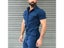 Men's Casual Overalls With Pocket Solid Color Short Sleeve Trousers Jumpsuit Carousel 5