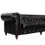 Aged Top Grain Leather Chesterfield 3 Seater Sofa, Black Carousel 4