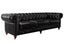 Aged Top Grain Leather Chesterfield 3 Seater Sofa, Black Carousel 2