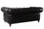 Aged Top Grain Leather Chesterfield 2-Seater Sofa, A102L Black Carousel 2