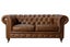 Aged Top Grain Leather Chesterfield 2-Seater Sofa, Brown Carousel 1
