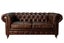 Aged Top Grain Leather Chesterfield 2-Seater Sofa, Dark Brown Carousel 1