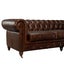 Aged Top Grain Leather Chesterfield 2-Seater Sofa, Dark Brown Carousel 4