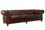 Aged Top Grain Leather Chesterfield 3 Seater Sofa, Dark Brown Carousel 2