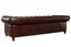 Aged Top Grain Leather Chesterfield 3 Seater Sofa, Dark Brown Carousel 3