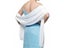 Solid Chiffon Wedding Bridal Shawl Wrap Cape Bolero Scarf Cloak Women Carousel 3