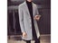 Men Long Cotton Coat Autumn Winter New Wool Blend Pure Color Casual Business Carousel 5