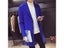 Men Long Cotton Coat Autumn Winter New Wool Blend Pure Color Casual Business Carousel 6