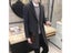 Men Long Cotton Coat Autumn Winter New Wool Blend Pure Color Casual Business Carousel 7