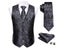 Barry.Wang Silk Men Vest Jacquard Green Blue Red Gold Pink Waistcoat Tie Hanky Carousel 1