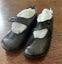 Pair Victorian period child's black leather hob-nail shoes with buttoned strap Carousel 2