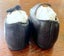 Pair Victorian period child's black leather hob-nail shoes with buttoned strap Carousel 4