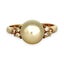 18K Gold Pearl and CZ Riing Size M. R # 205 Carousel 1