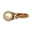 18K Gold Pearl and CZ Riing Size M. R # 205 Carousel 3