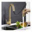 Brushed Gold Pull Out Tap Kitchen Sink Mixer Tap Gooseneck Carousel 5