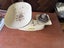 Antique Enamel Cream balance scales with weight Carousel 5