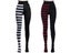 FCCEXIO Women's Striped Yoga Leggings Goth Style Long Tights Carousel 3