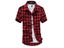 Red Black Plaid Short Sleeve Men's Shirts For Summer Fashion Carousel 4