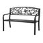 Outdoor Bench Seat Garden Steel Outdoor Furniture 3 Seater Park Black Carousel 1