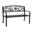 Outdoor Bench Seat Garden Steel Outdoor Furniture 3 Seater Park Black Carousel 3