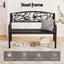 Outdoor Bench Seat Garden Steel Outdoor Furniture 3 Seater Park Black Carousel 4