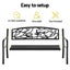 Outdoor Bench Seat Garden Steel Outdoor Furniture 3 Seater Park Black Carousel 6