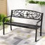Outdoor Bench Seat Garden Steel Outdoor Furniture 3 Seater Park Black Carousel 7