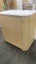 750 ANGOLO LUXE LEFT CORNER FLOORSTANDING VANITY IN RIVERIA OAK SIERA CURVE SLAB Carousel 1