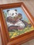 *$1 reserve* Framed cross stitch Panda Carousel 1