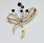 9ct Hand Finished Sapphire & Diamond Floral Brooch Carousel 1