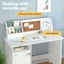 Kids Table And Chair Set Children Study Play Toys Desk W/ Cabinet Storage Carousel 4
