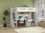 Ohio White King Single Loft Bunk With Desk, Wardrobe & Shelving Carousel 4
